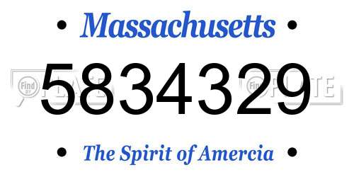 5834329 Massachusetts License Plate