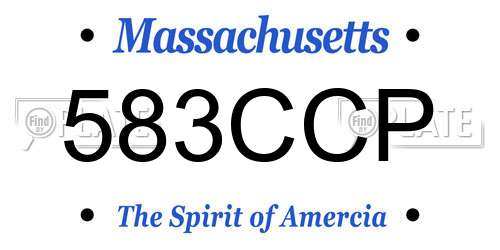 583CCP Massachusetts License Plate