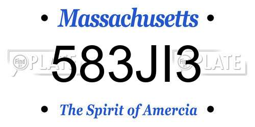 583JI3 Massachusetts License Plate