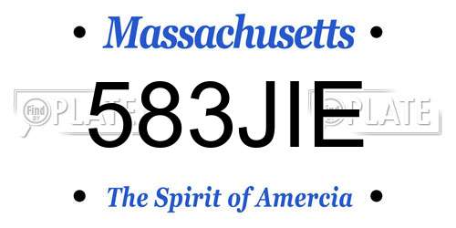 583JIE Massachusetts License Plate