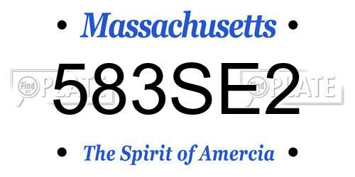 583SE2 Massachusetts License Plate
