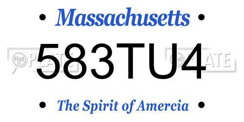 583TU4 Massachusetts License Plate