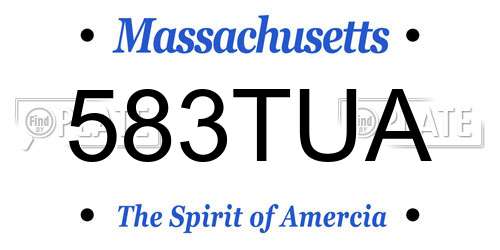 583TUA Massachusetts License Plate