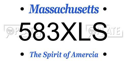 583XLS Massachusetts License Plate