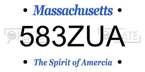 583ZUA Massachusetts License Plate