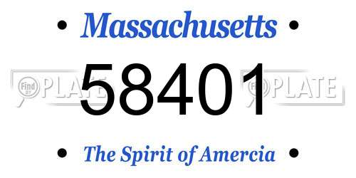 58401 Massachusetts License Plate