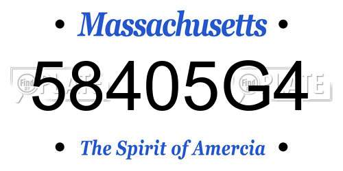 58405G4 Massachusetts License Plate