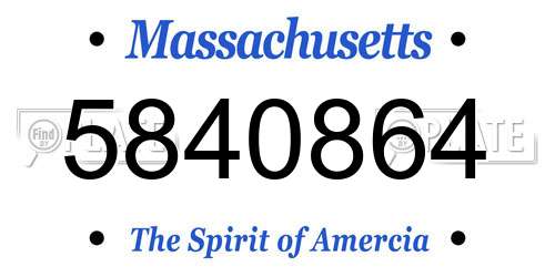 5840864 Massachusetts License Plate