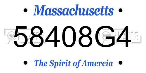 58408G4 Massachusetts License Plate