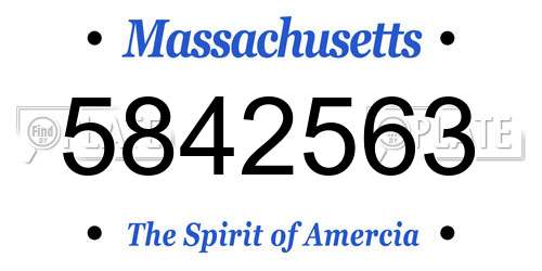5842563 Massachusetts License Plate