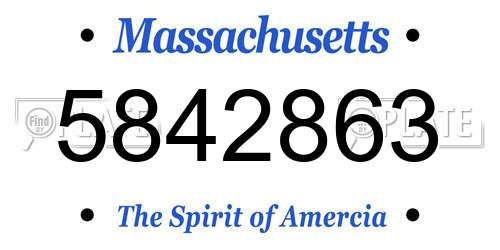 5842863 Massachusetts License Plate
