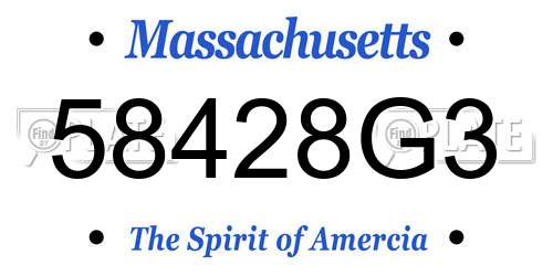 58428G3 Massachusetts License Plate