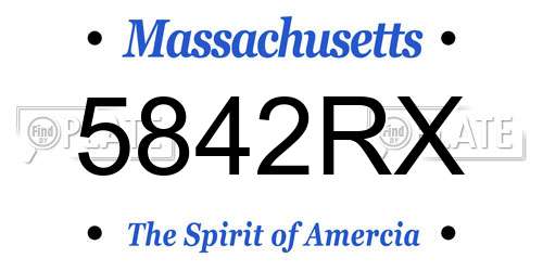 5842RX Massachusetts License Plate