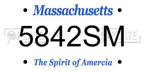 5842SM Massachusetts License Plate