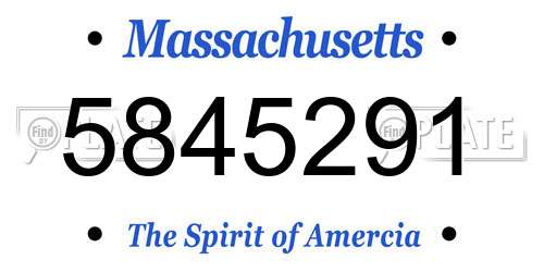 5845291 Massachusetts License Plate