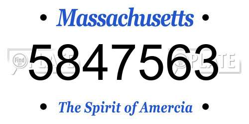5847563 Massachusetts License Plate