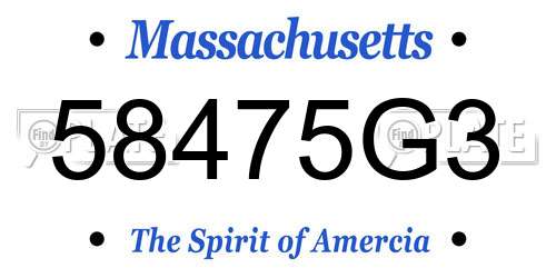 58475G3 Massachusetts License Plate