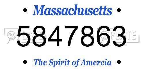 5847863 Massachusetts License Plate