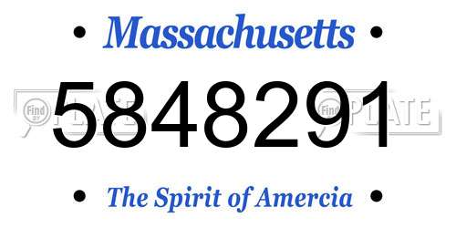 5848291 Massachusetts License Plate