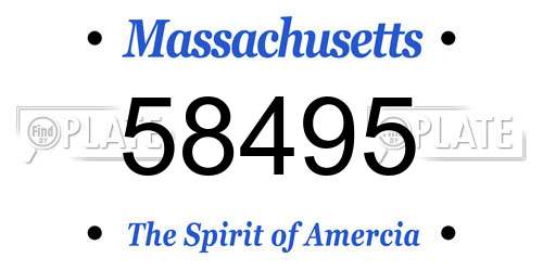 58495 Massachusetts License Plate