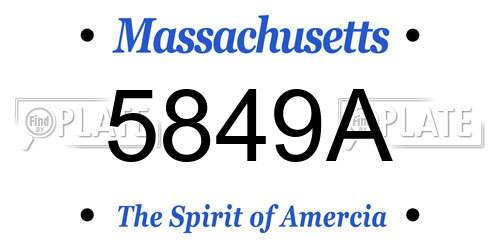 5849A Massachusetts License Plate