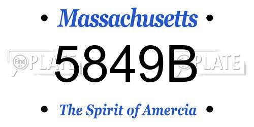 5849B Massachusetts License Plate