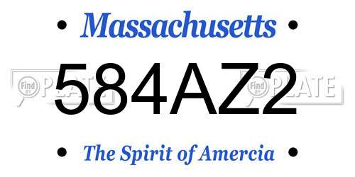 584AZ2 Massachusetts License Plate