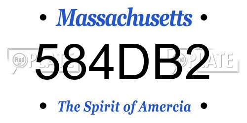584DB2 Massachusetts License Plate