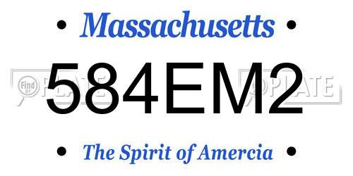 584EM2 Massachusetts License Plate