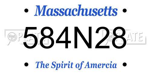 584N28 Massachusetts License Plate