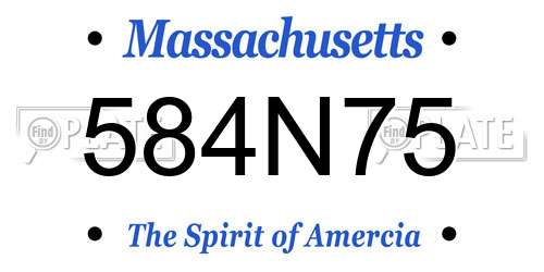584N75 Massachusetts License Plate