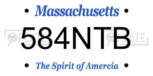 584NTB Massachusetts License Plate