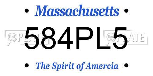 584PL5 Massachusetts License Plate