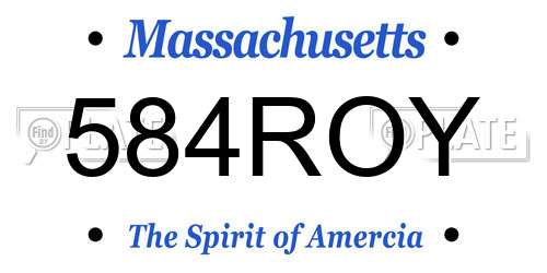 584ROY Massachusetts License Plate