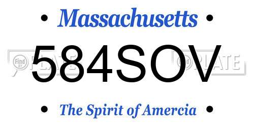 584SOV Massachusetts License Plate