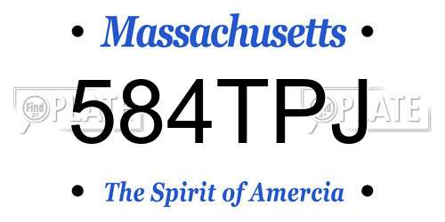 584TPJ Massachusetts License Plate