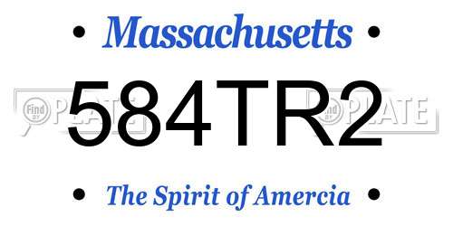 584TR2 Massachusetts License Plate