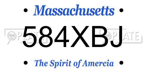 584XBJ Massachusetts License Plate