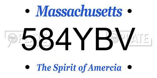 584YBV Massachusetts License Plate