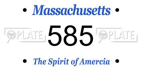 585 Massachusetts License Plate