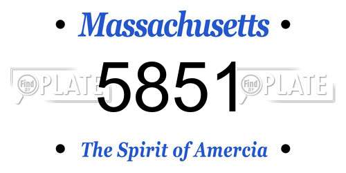 5851 Massachusetts License Plate