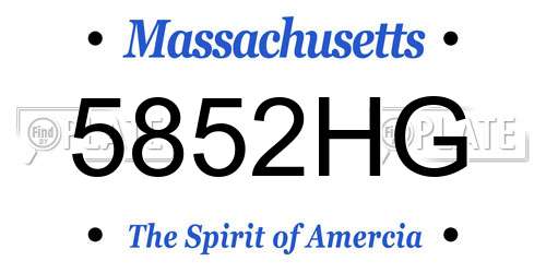 5852HG Massachusetts License Plate