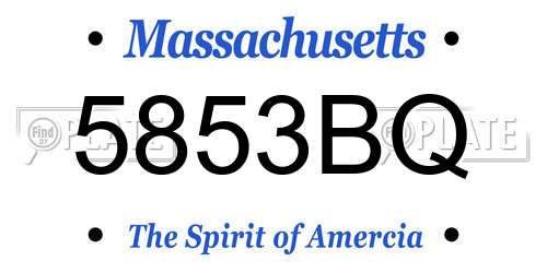 5853BQ Massachusetts License Plate