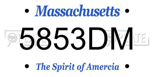 5853DM Massachusetts License Plate