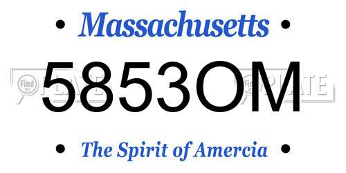5853OM Massachusetts License Plate