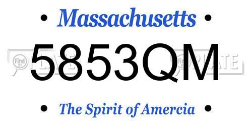 5853QM Massachusetts License Plate