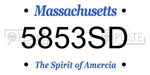 5853SD Massachusetts License Plate