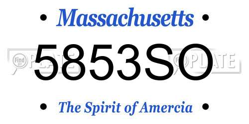 5853SO Massachusetts License Plate