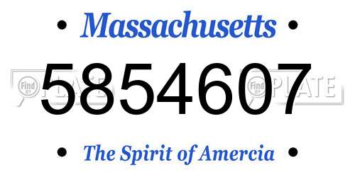 5854607 Massachusetts License Plate