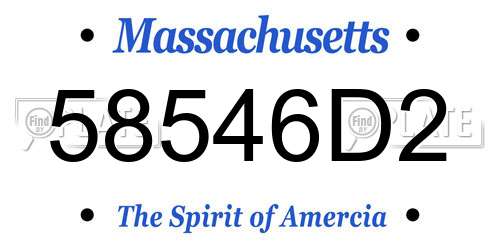 58546D2 Massachusetts License Plate